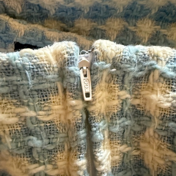 Vintage 90s Y2K Berto Lucci Made in Italy Barbiecore Baby Blue Tweed Mini Skirt - Picture 12 of 13